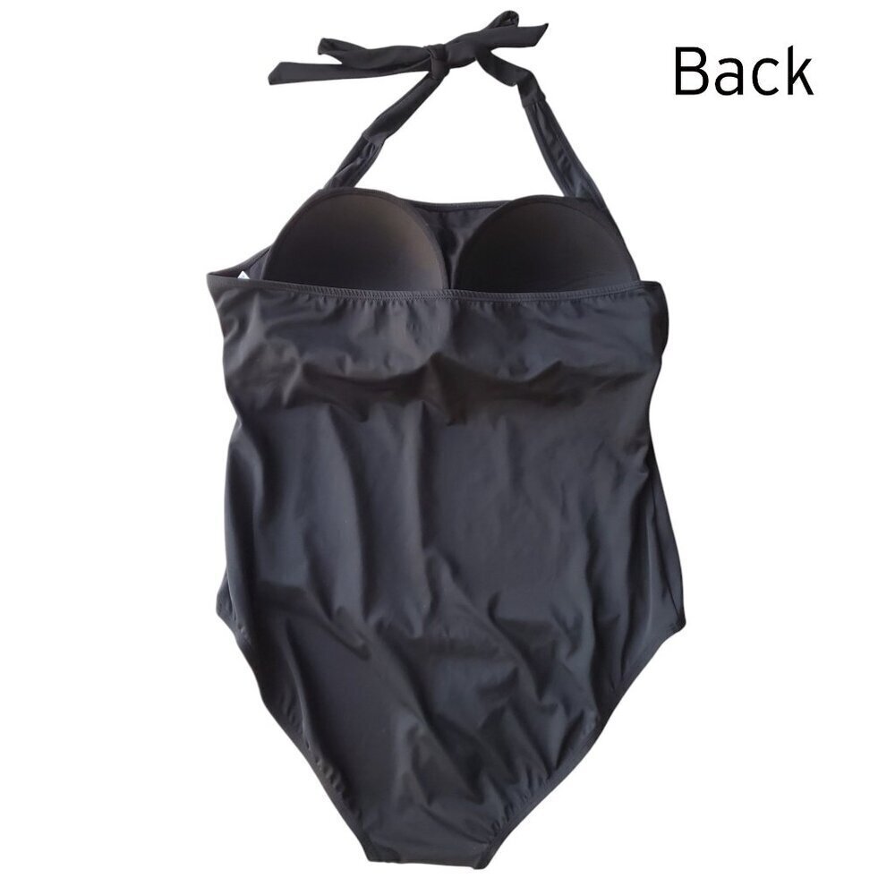 AmberNoon II  NWOT One-Piece Halter Top Swimsuit in Black Size 20W - Picture 3 of 16